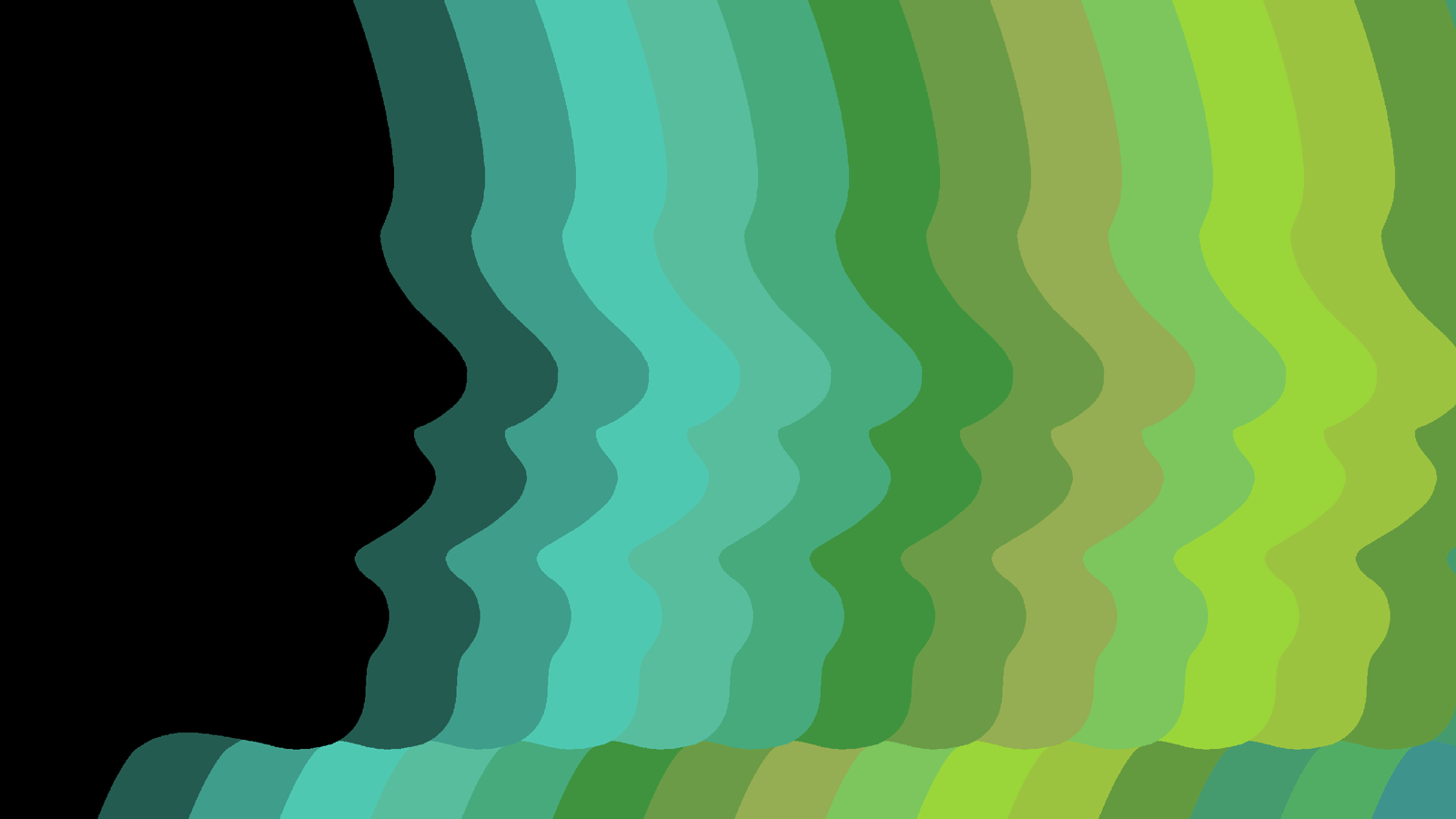 Stylized visualization of collective intelligence with flowing waves